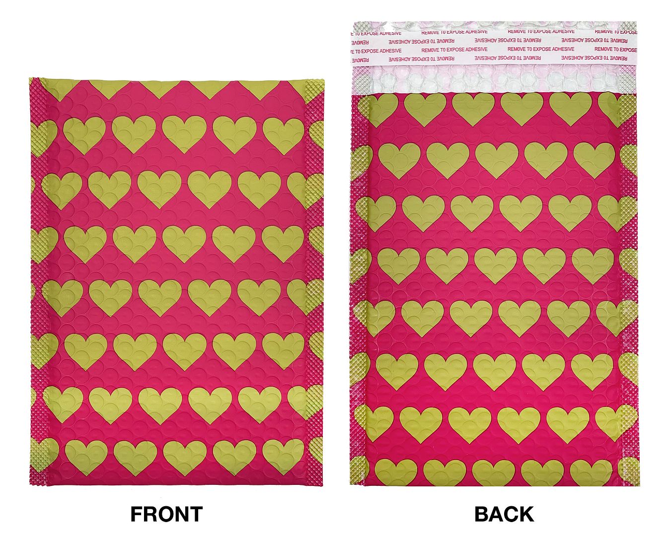 Great Papers! Mailer, Bubble, Pink with Gold Hearts, Poly Tear and Moisture Resistant, 6" x 9", 25 count
