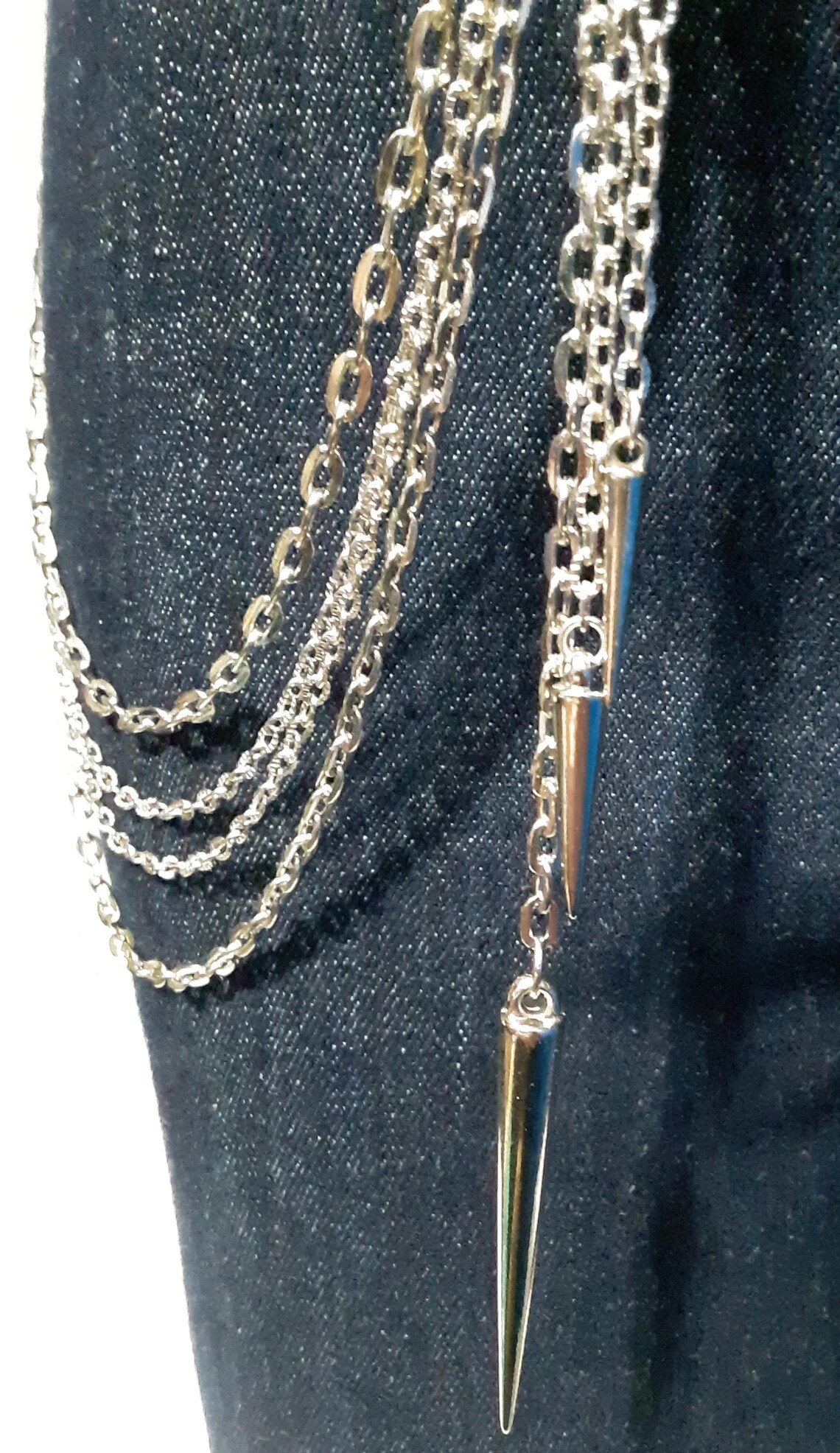 4 Strand Spiked Belt Loop Pants Chain Available in 4 Colors