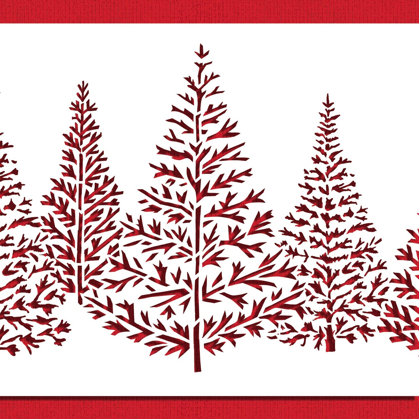 Pine Tree Cake Stencil Side | C1085 by Designer Stencils | Cake Decorating Tools | Baking Stencils for Royal Icing, Airbrush, Dusting Powder | Reusable Plastic Food Grade Stencil | Easy to Use