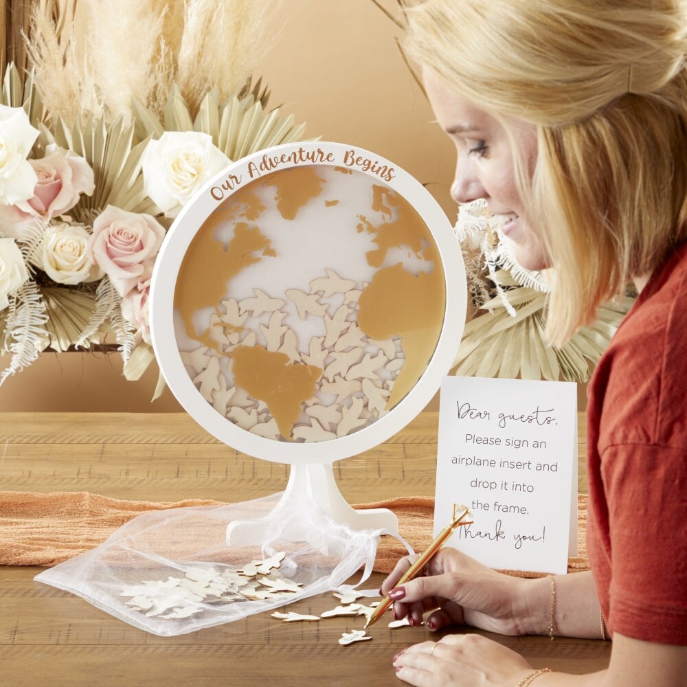 Wedding Guest Book Alternative - Globe