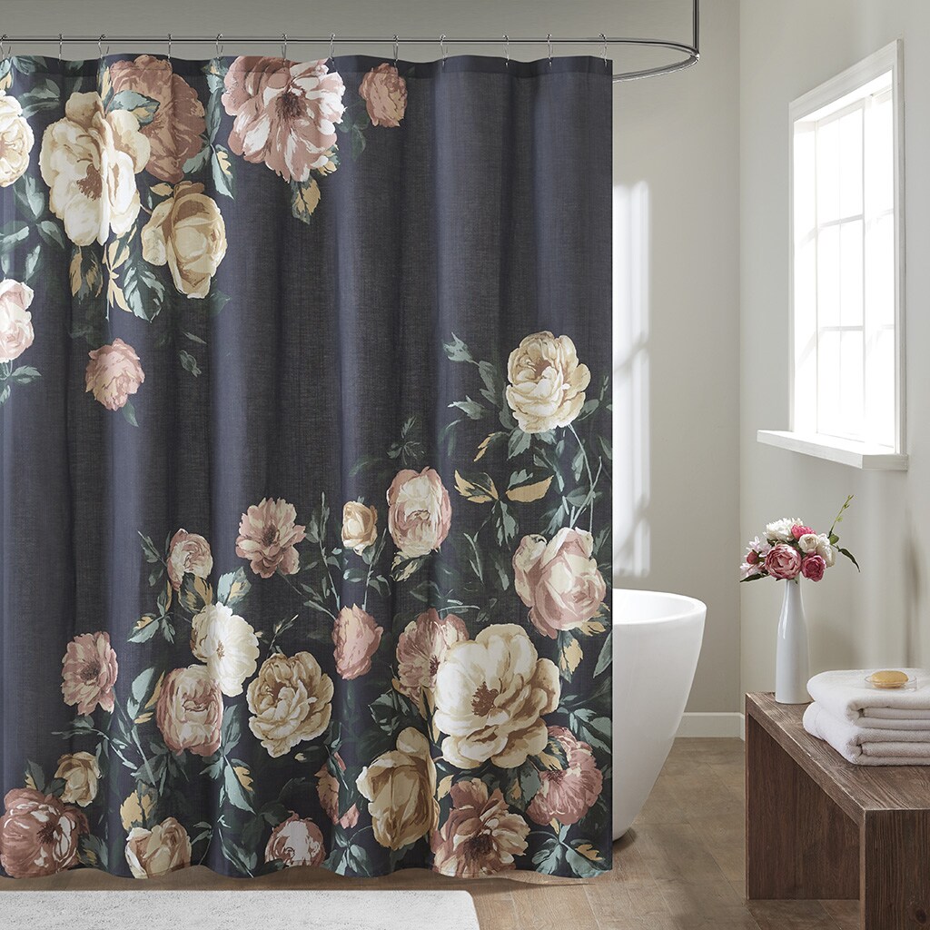 Gracie Mills    Cotton Floral Printed Shower Curtain