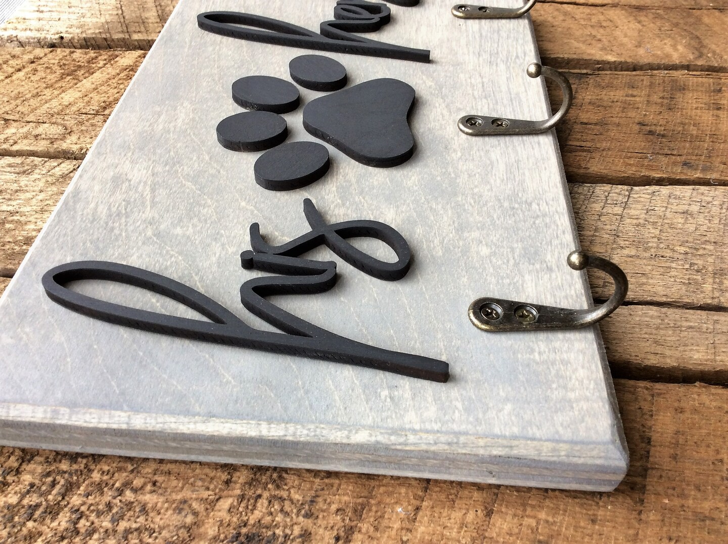 Set of 3 Black Cast Iron Dog Paw Wall Hooks Decorative Key Leash Coat  Organizer - Black, 4 Inch - Pick 'n Save