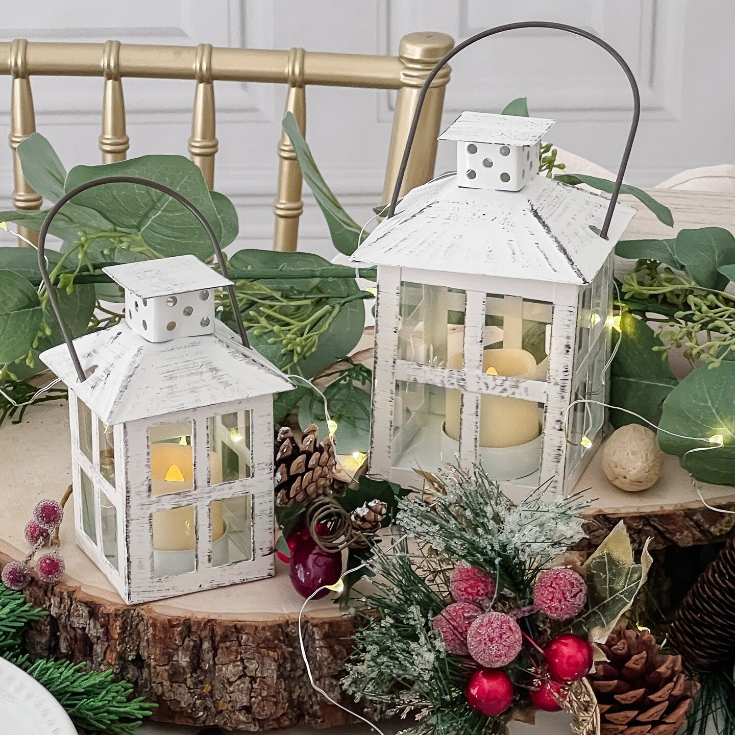 Kate Aspen Mini Decorative Lanterns - Set of 12 or 24 - Vintage Metal Lantern Candle Holders for Wedding Centerpiece