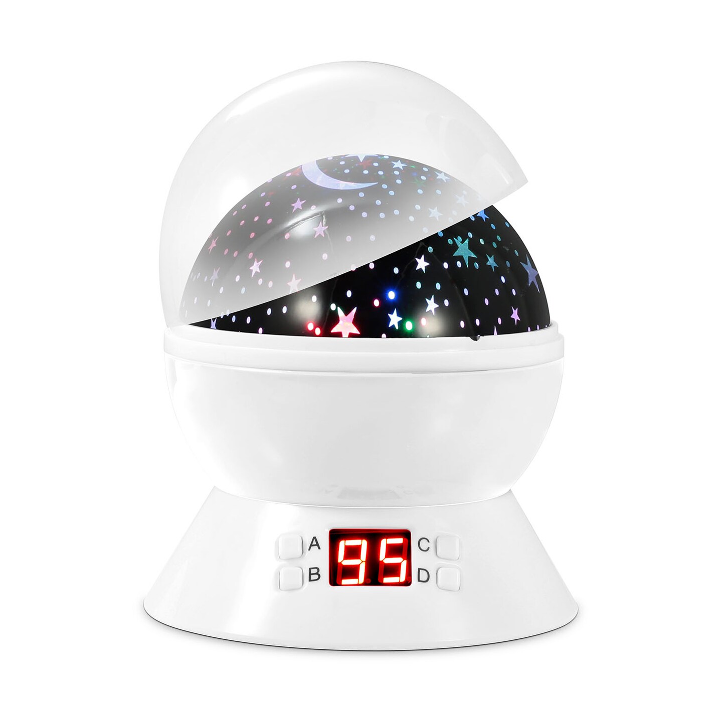Global Phoenix LED Projector Lamp Kids Night Light Star Moon Projection Night Lamp 360 Rotation Timer for Children Bedroom