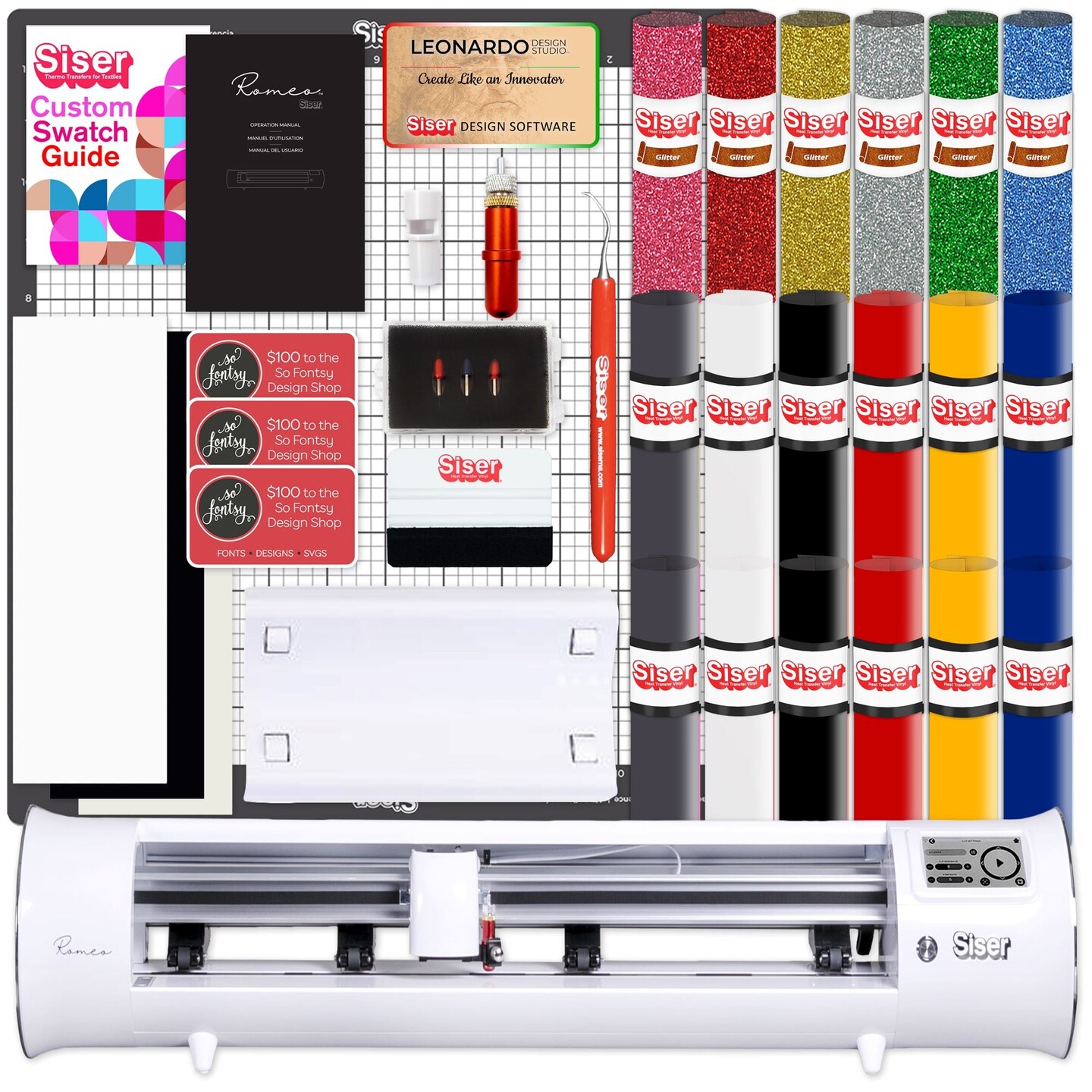 Siser Juliet 12 Vinyl Cutter Bundle with Siser Easyweed HTV and Heat T