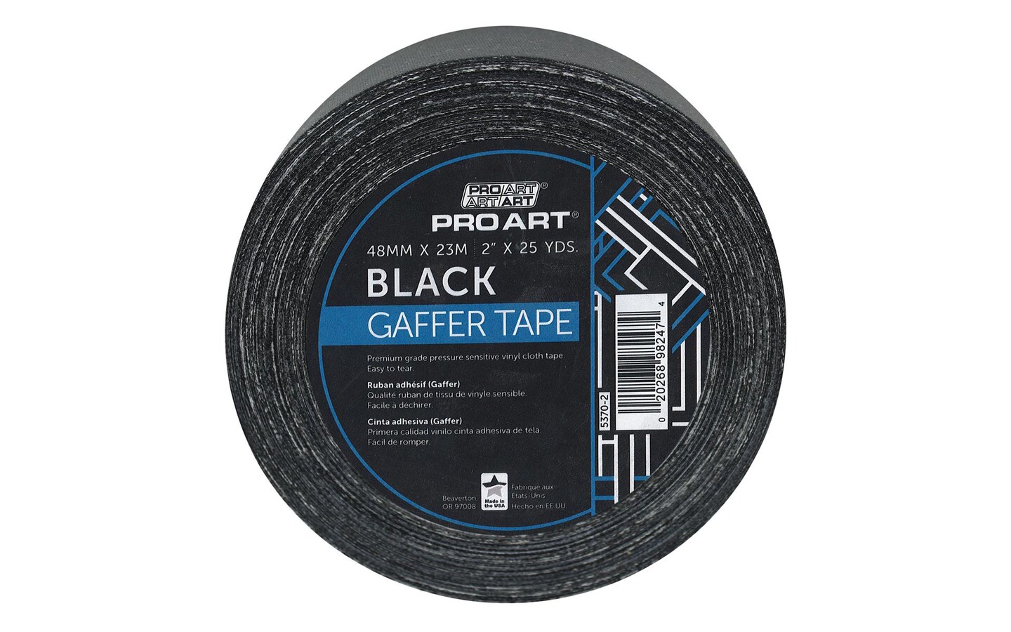 Pro Art 2-Inch by 30-Yards Gaffers Tape, Black