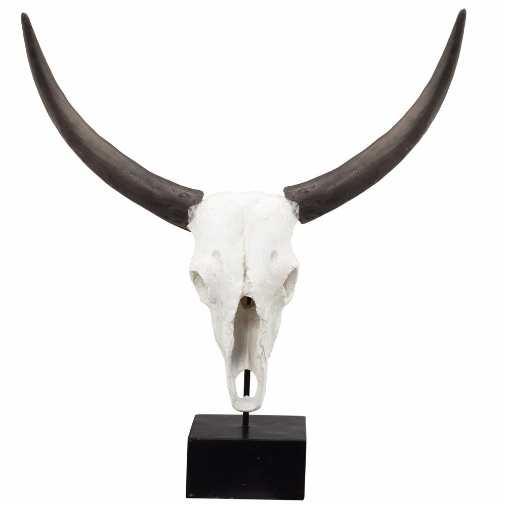 A and B Home Wild and Beautiful Cow Skull, Resin- Saltoro Sherpi
