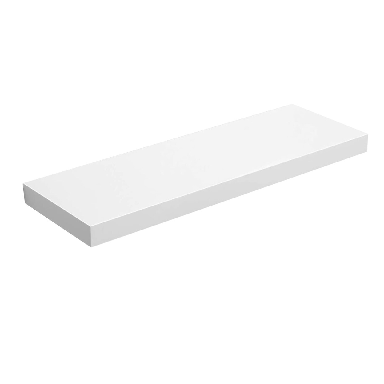 Saltoro Sherpi 24 Inch Wood Wall Mounted Floating Shelf, Rectangular, White-