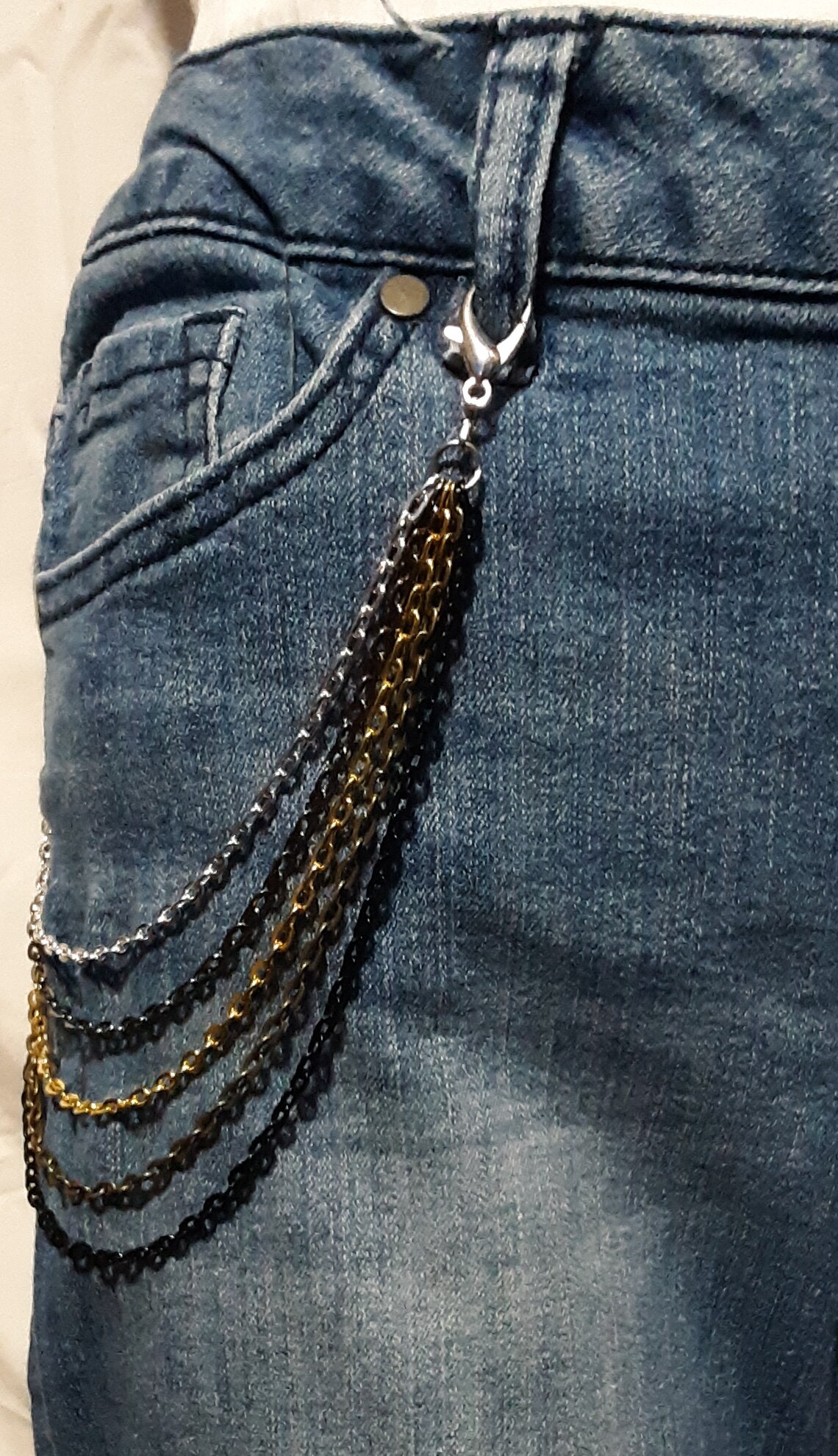 5-Strand Metal Chain Reaction Belt Loop Pants Chain