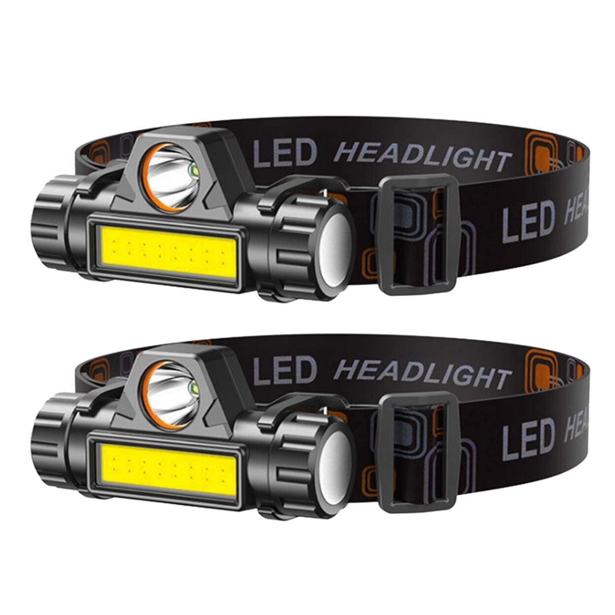 2 Pack Rechargeable Headlamp Ipx4 Waterproof Led Headlight For Camping Hiking