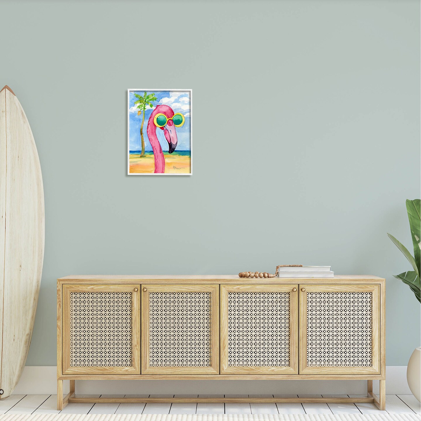 Stupell Industries Looking Good Flamingo Tropical Black Framed Giclee Art