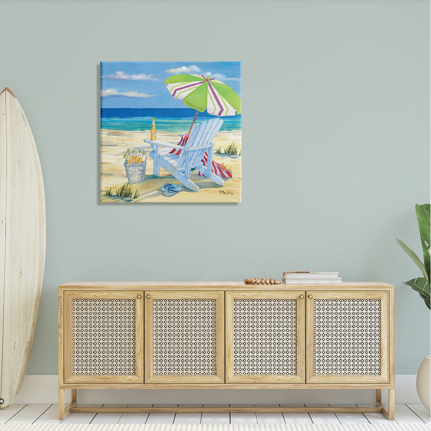 Stupell Industries 5pm Summer Beer Beach Chair Canvas Wall Art