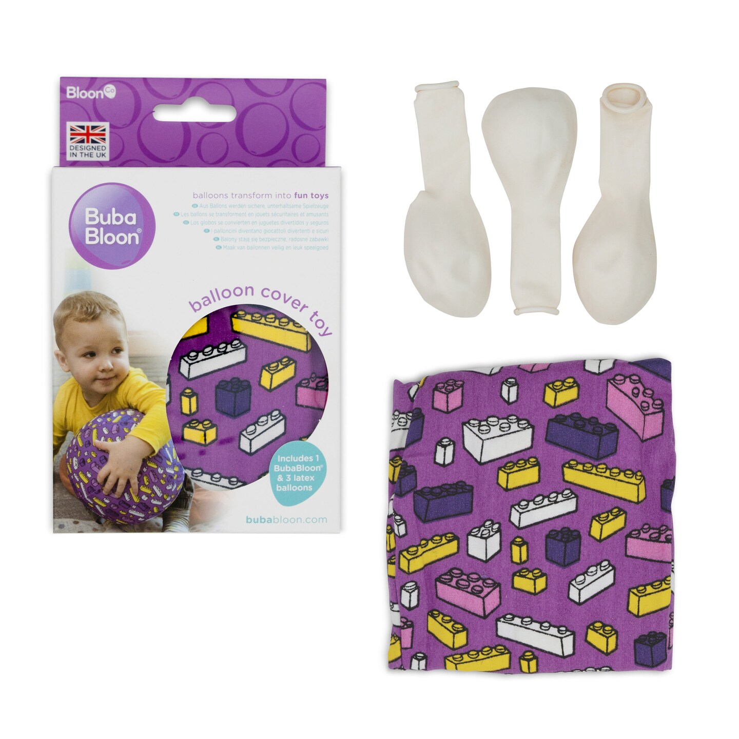 BubaBloon Blocks Purple Cotton Balloon Cover Toy