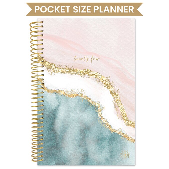 bloom daily planners 2024 Soft Cover Planner, 4&#x22; x 6&#x22;, Daydream Believer, Pink &#x26; Blue