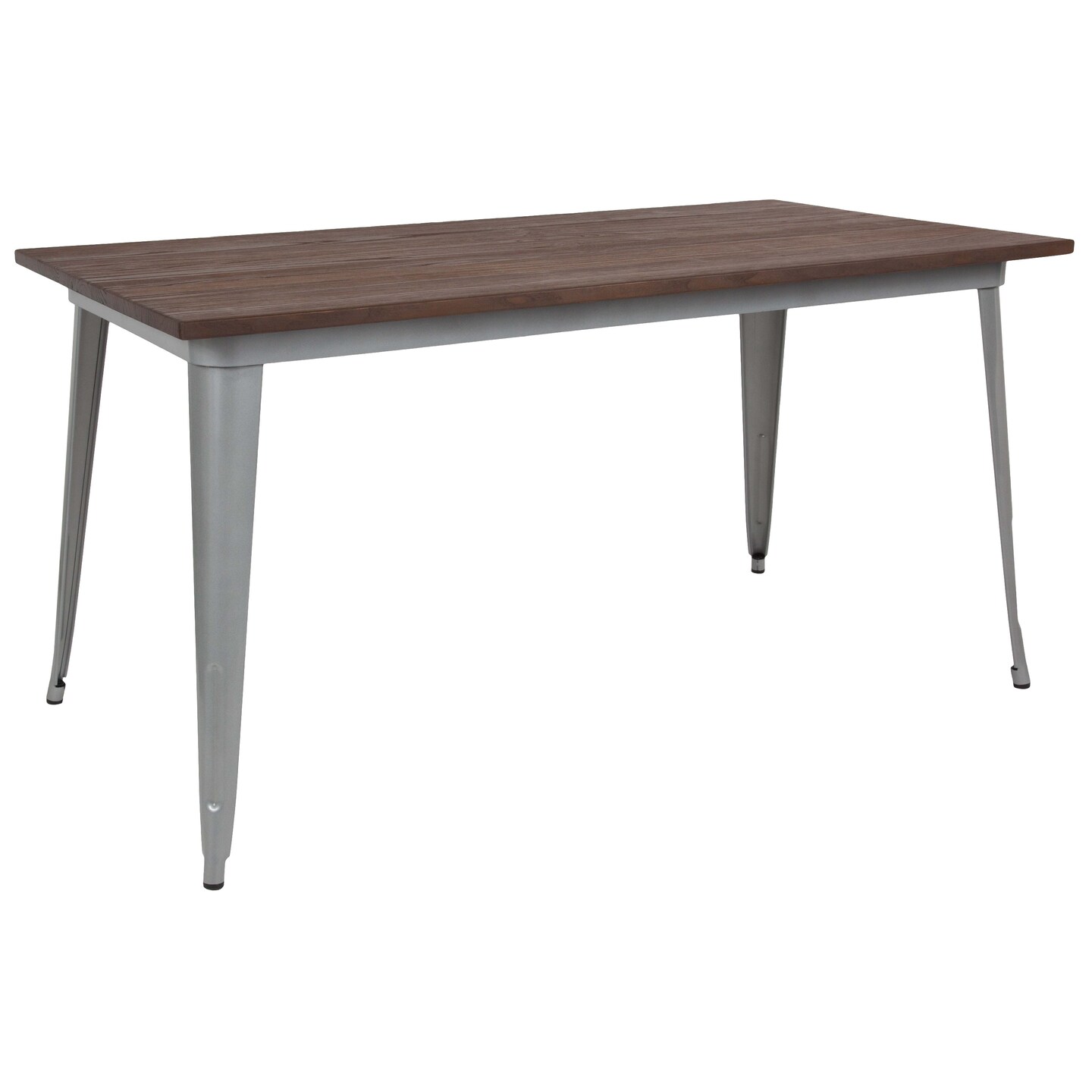 Merrick Lane Ardennes Rectangular Steel Frame Square Table With Wood Top