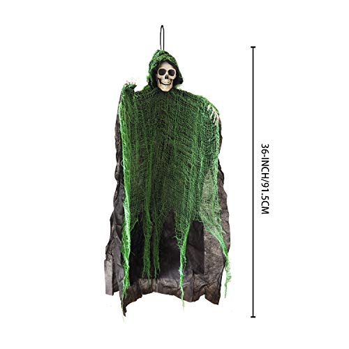 3 Huge Halloween Decoration 36&#x22; Hanging Skeleton, Ghosts, Grim Reapers for Indoor and Outdoor Decor.
