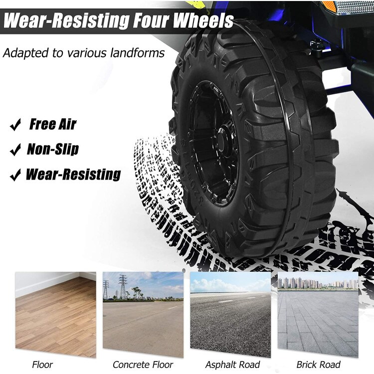 12V Kids Ride-on Jeep Car with 2.4 G Remote Control and LED Light Effects