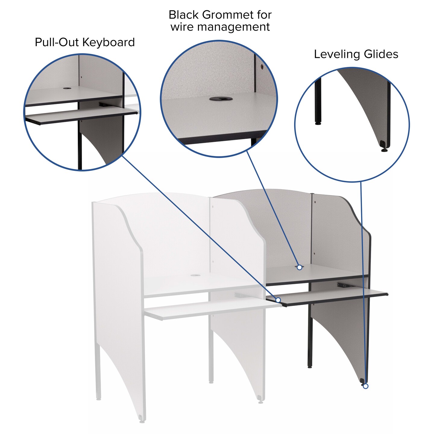 Emma and Oliver Add-On Study Carrel Home School Furniture