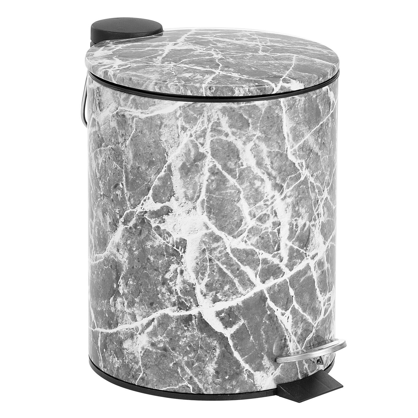 mDesign Round Step Garbage Trash Can, Removable Liner, 1.3 Gallon