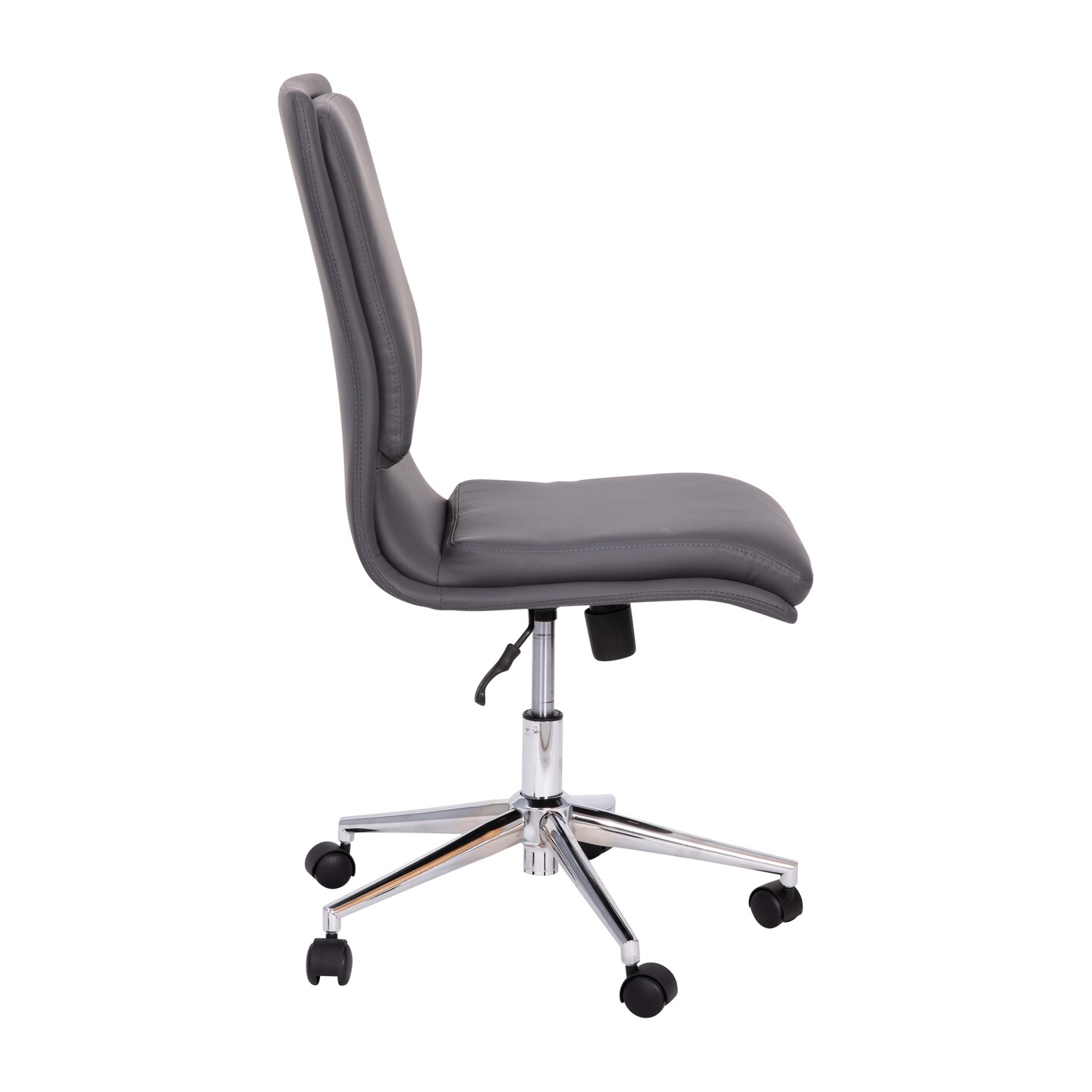 Merrick Lane Artemis Mid-Back Armless Home Office Chair with Height Adjustable Swivel Seat and Five Star Chrome Base