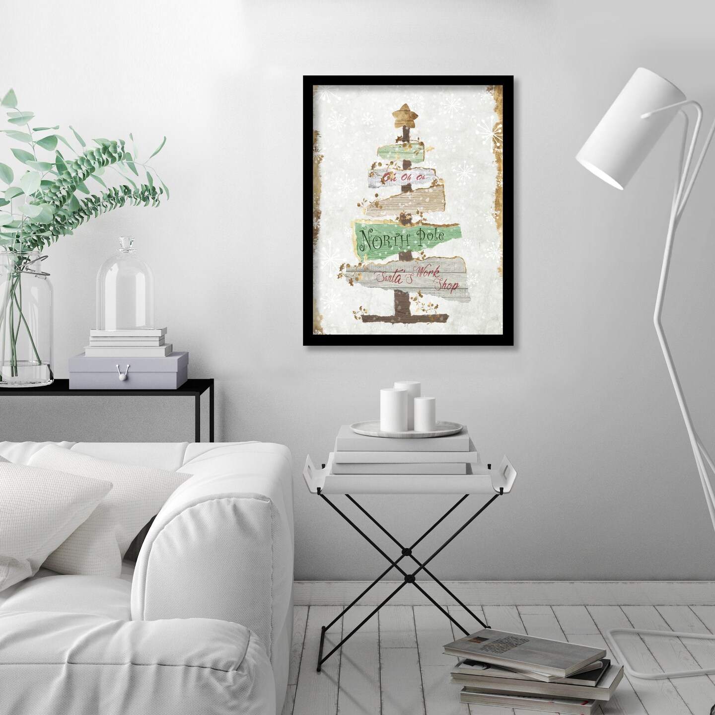 8&#x22; x 10&#x22; Golden Christmas Tree by Pi Holiday Black Framed Print Wall Art - Americanflat - Americanflat