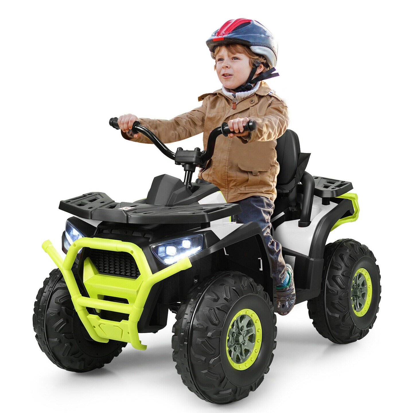 12 V Kids Electric Four Wheeler with 2 Powerful Drive Motors and Wear-Resistant Wheels