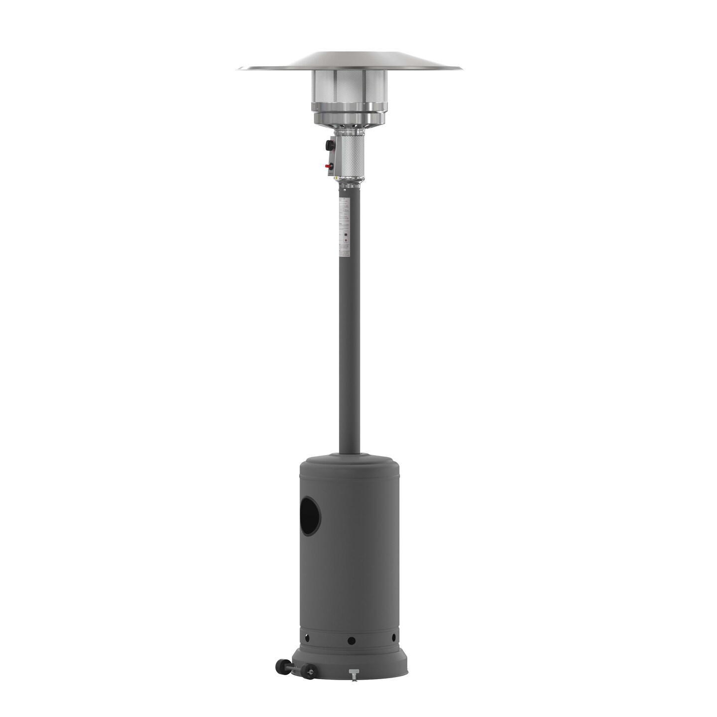 Merrick Lane Stainless Steel 7.5' Tall 40,000 BTU Outdoor Propane Patio Heater with Wheels