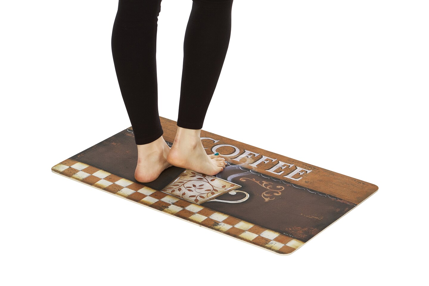 2-Pack Premium Comfort Kitchen Mats (Vintage Coffee)