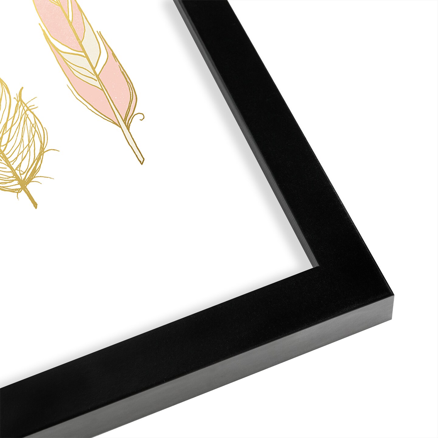Three Feathers In Gold by Wall + Wonder Frame  - Americanflat