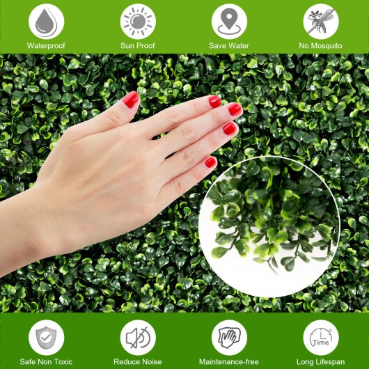 12 Pieces 20 x 20 Inch Artificial Plant Wall Panel for Wedding Decor Fence