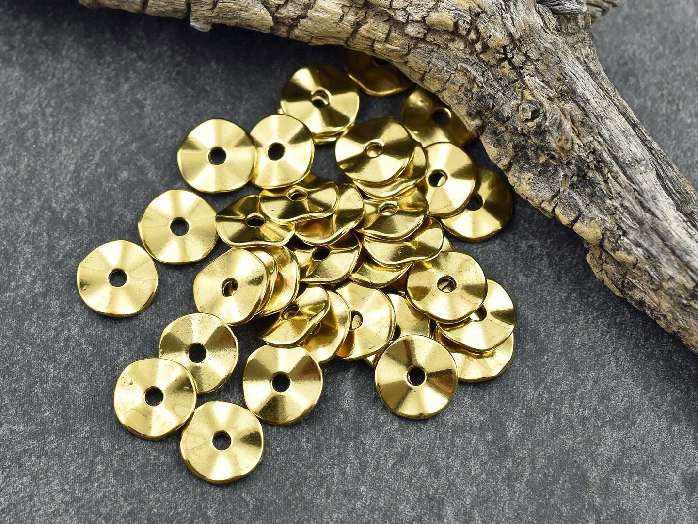 50 9x1mm Gold Wavy Disc Spacer Beads Michaels