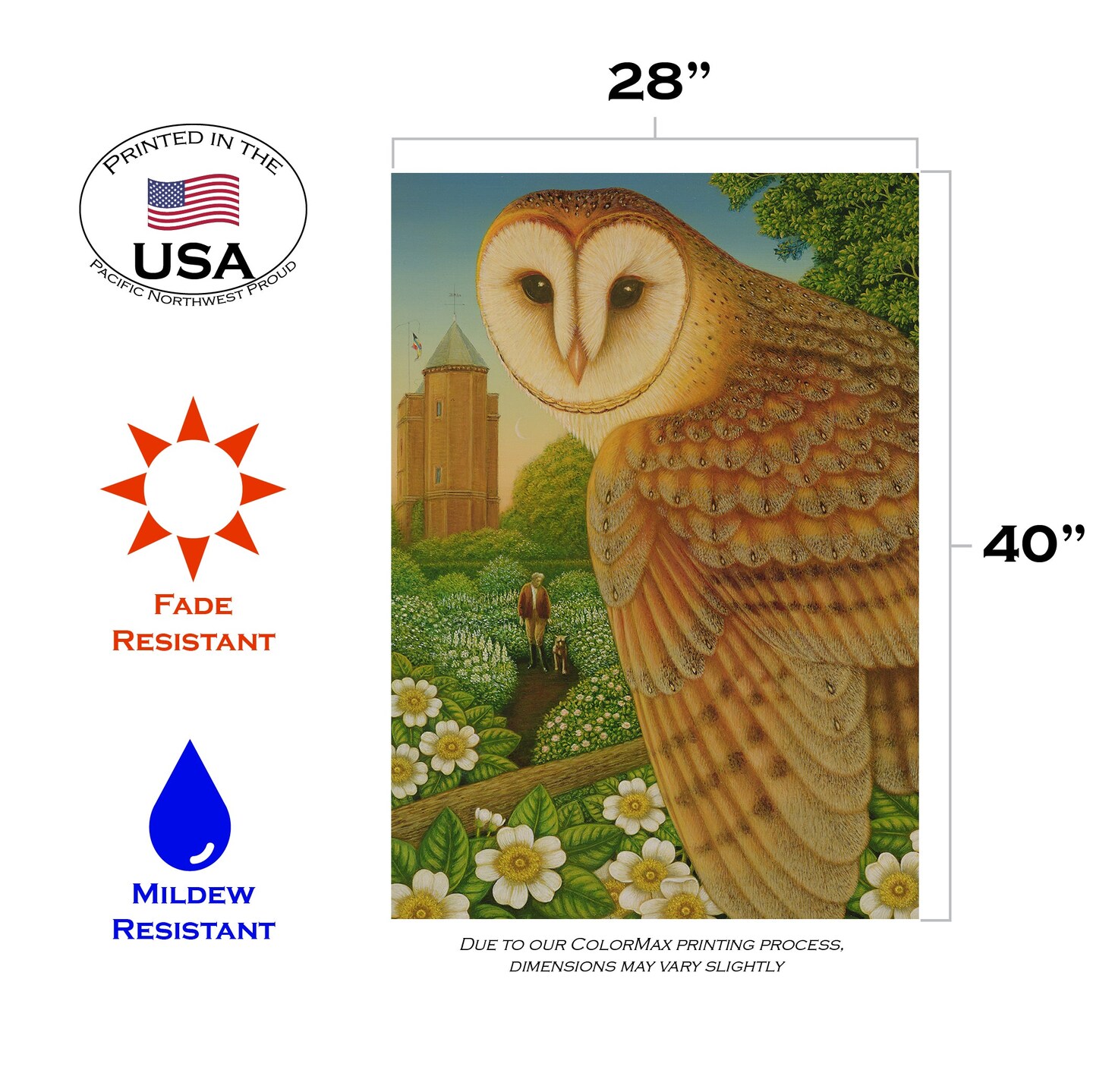 Great Owl Decorative Owl Flag