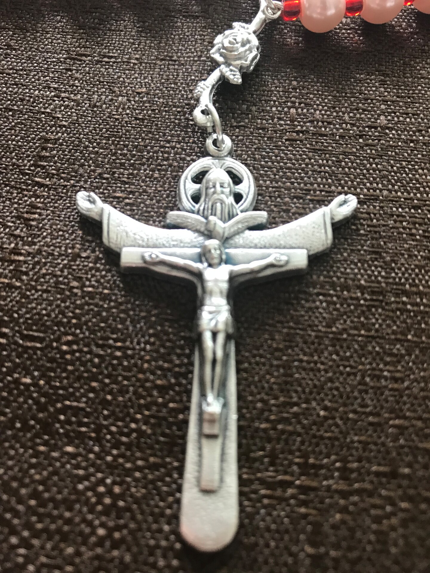 4 Silver Crucifix Cross Pendant Rosary Making Supplies Tertium