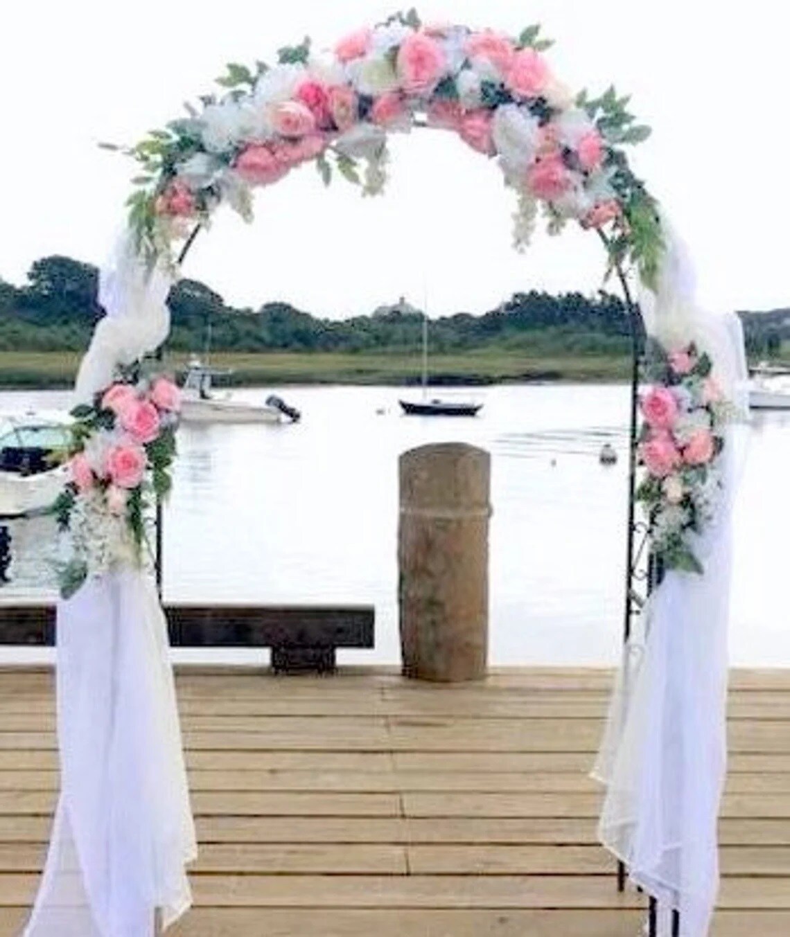 Wedding Arch swag, Pink and white Rose swag, Wedding Arbor Decorations