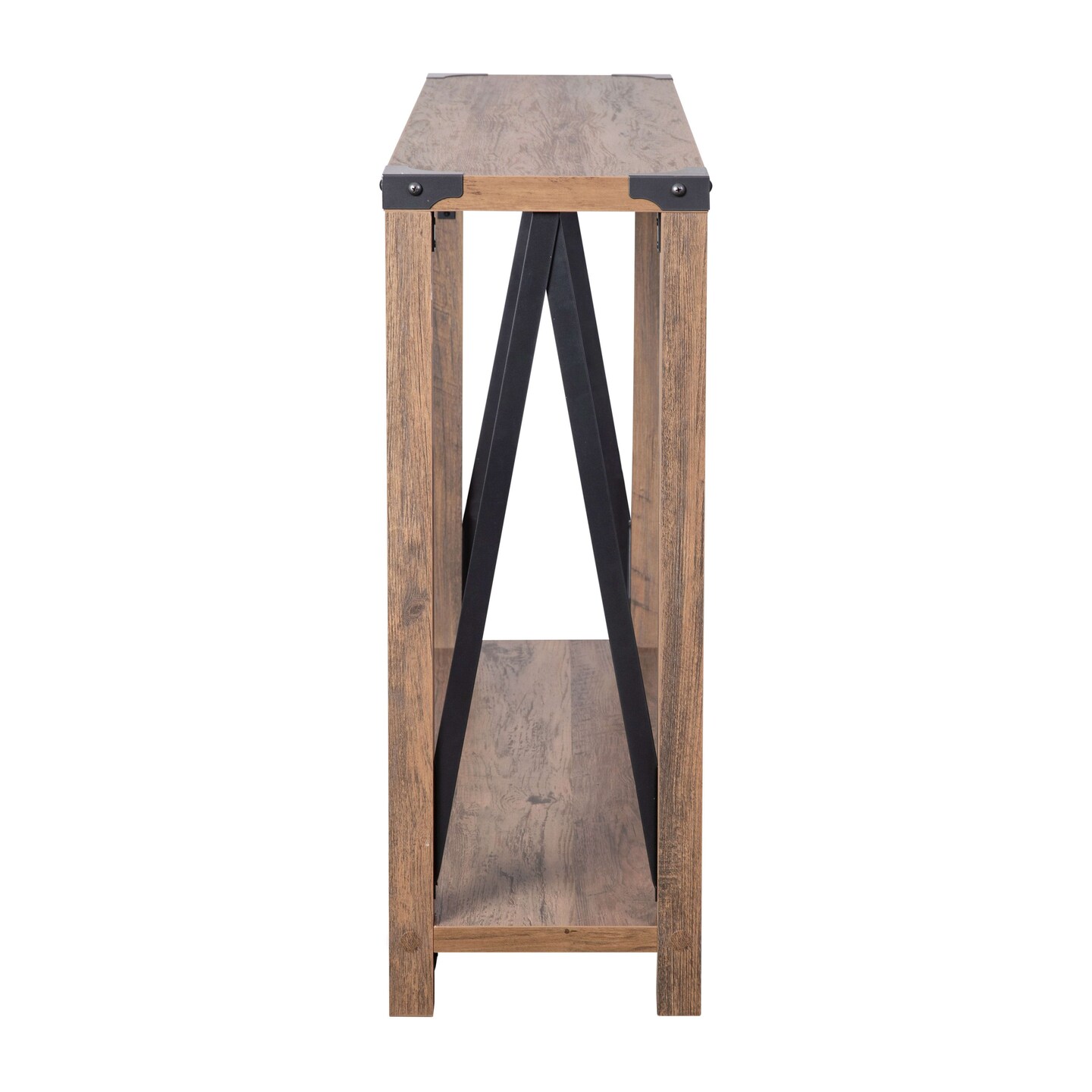 Merrick Lane Green River Modern Farmhouse Engineered Wood Sofa Table and Powder Coated Steel Accents