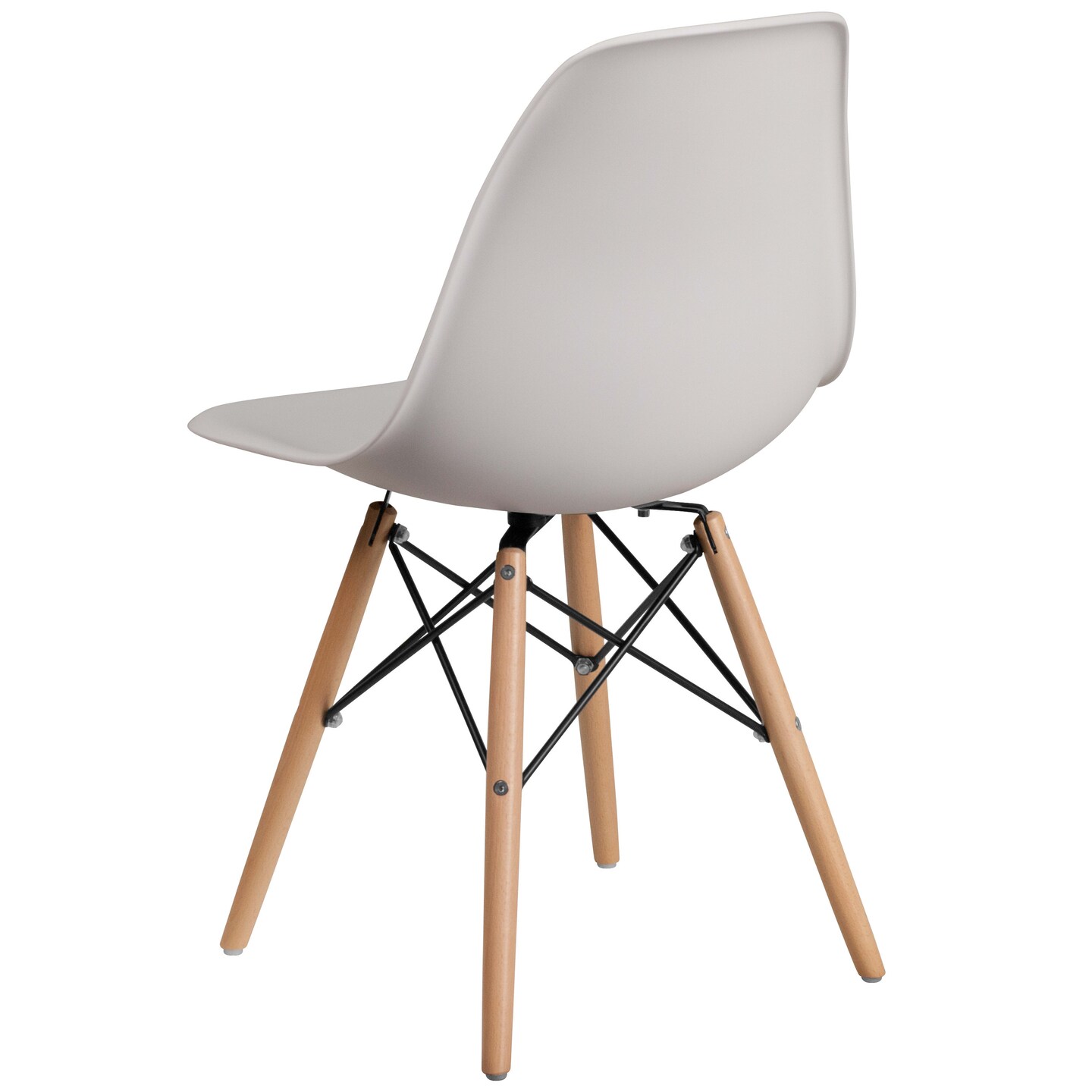 Merrick Lane Elton Series Polypropylene Accent Chair with Metal Braced Wooden Legs