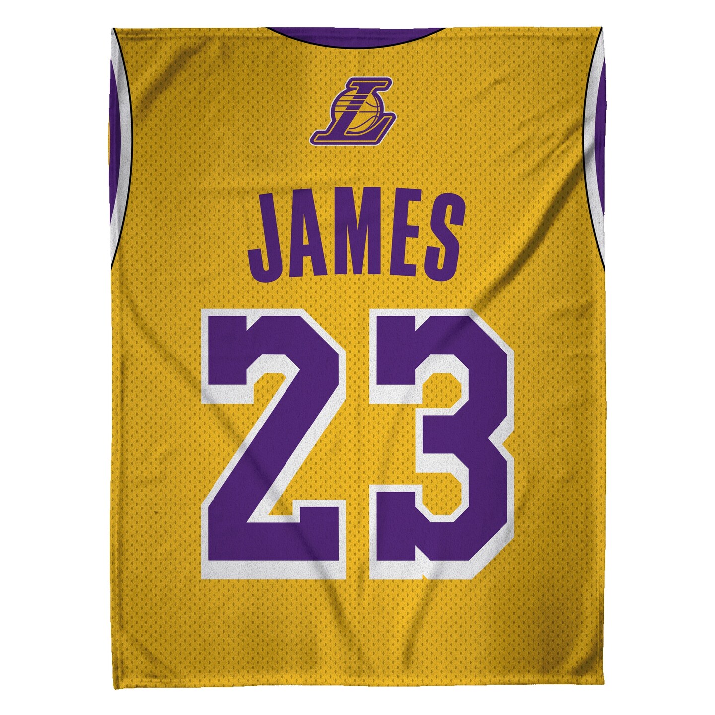 Sleep Squad Los Angeles Lakers LeBron James 60” x 80” Raschel Plush Jersey #23 Basketball Blanket