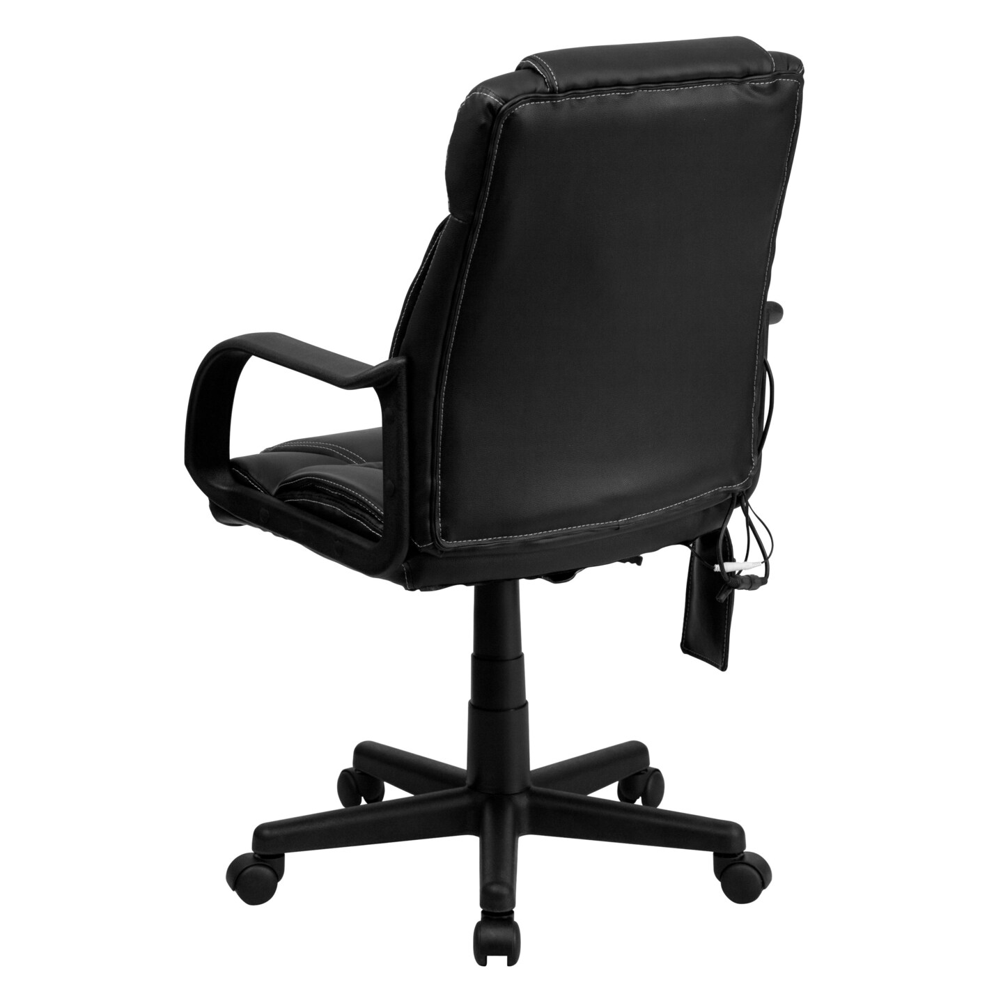 Emma and Oliver High Back Ergonomic Massaging Leather Executive Swivel Office Chair with Arms