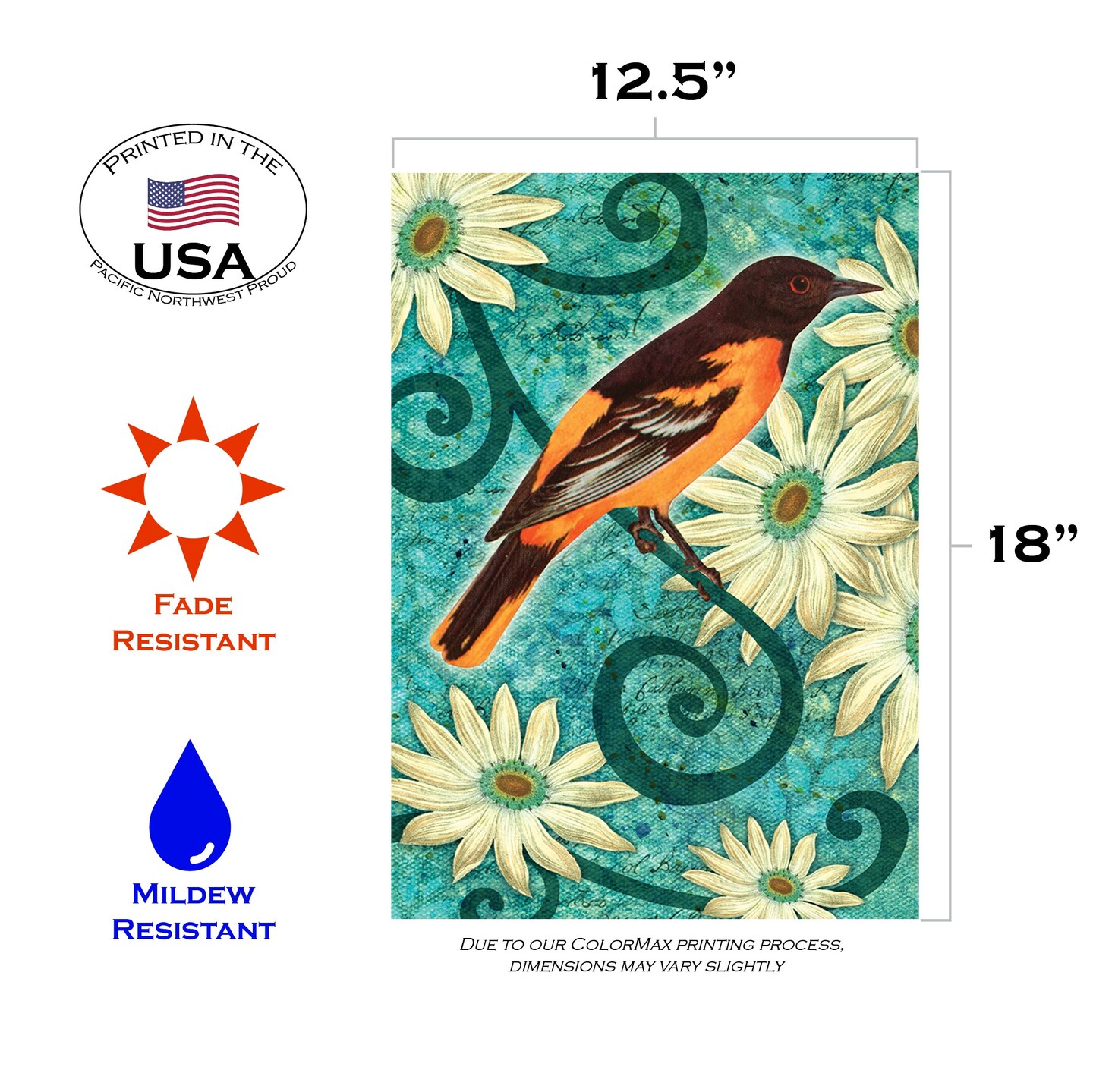 Baltimore Oriole Decorative Bird Flag
