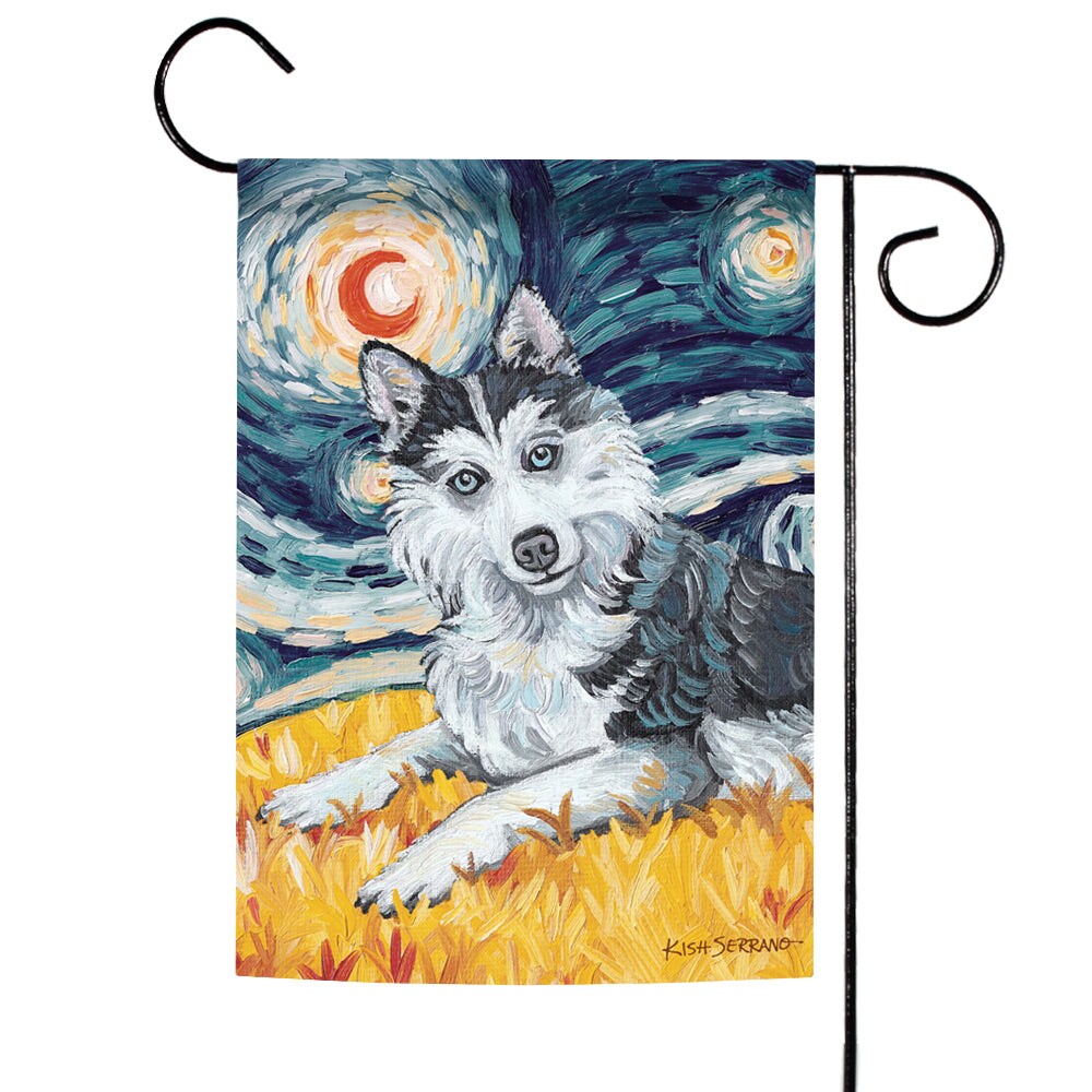 Van Growl-Siberian Husky Decorative Dog Flag
