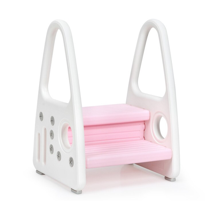 Kids Step Stool Learning Helper with Armrest for Kitchen Toilet Potty Training