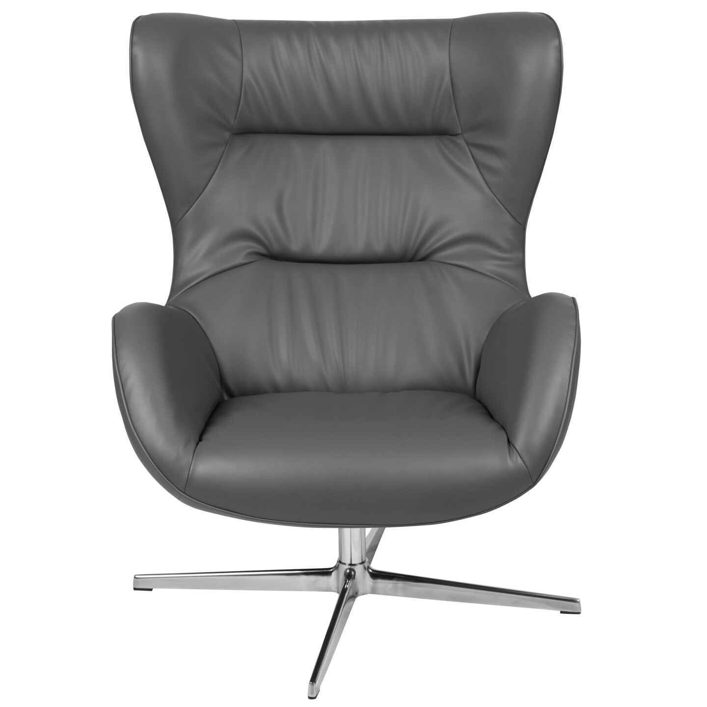 Merrick Lane Olwen Ergonomic High-Back Lounge Chair 360&#xB0; Swivel Accent Chair Side Chair with 4 Star Alloy Base