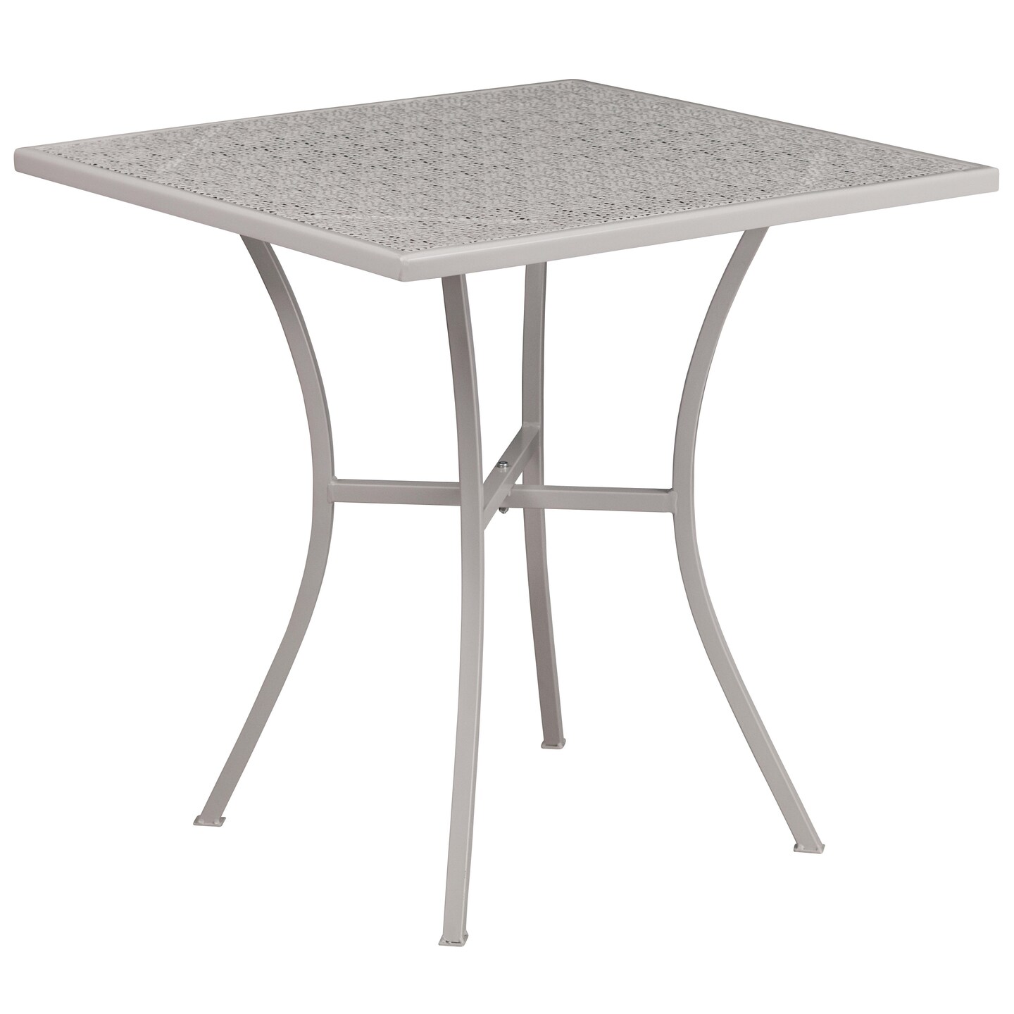 Emma and Oliver Commercial Grade 28" Square Colorful Metal Garden Patio Table