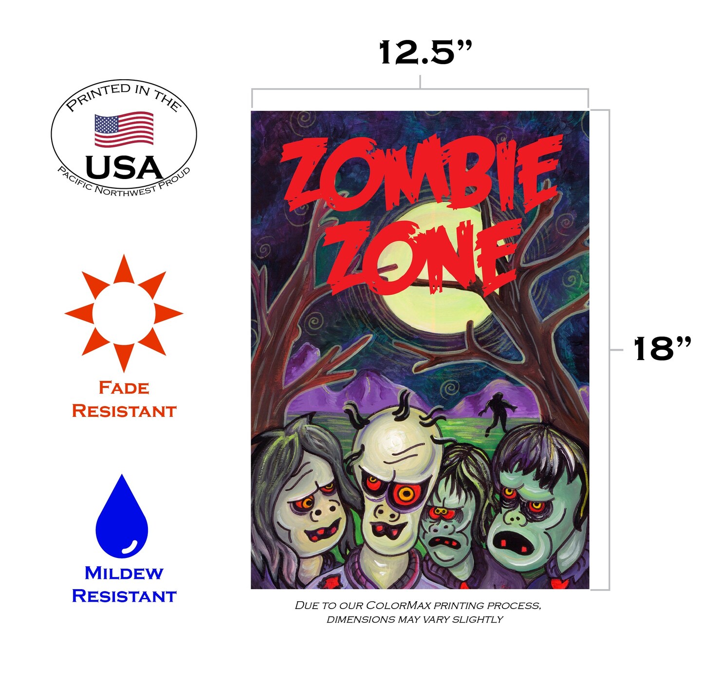 Zombie Zone Decorative Halloween Flag