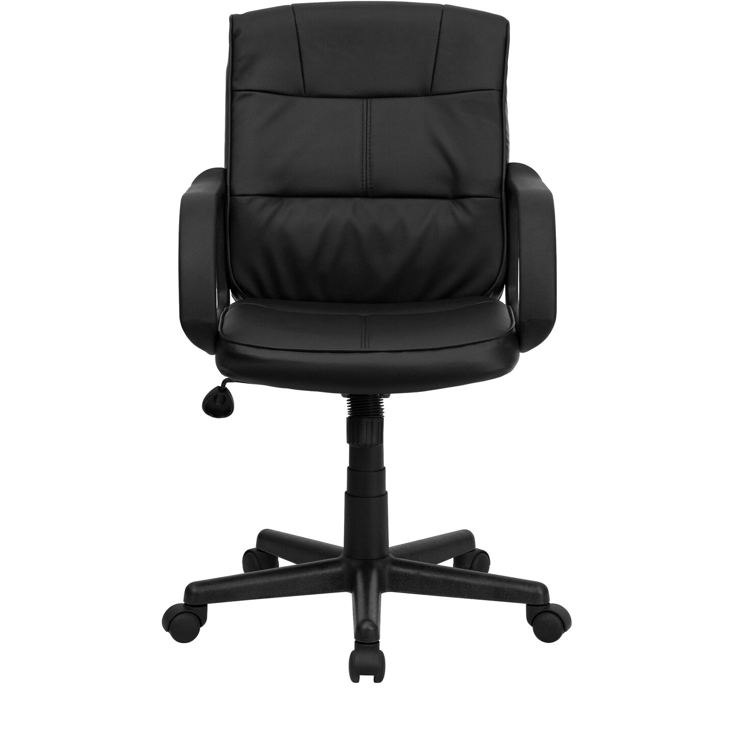 Emma and Oliver Mid-Back Leather Swivel Task Office Chair with Arms