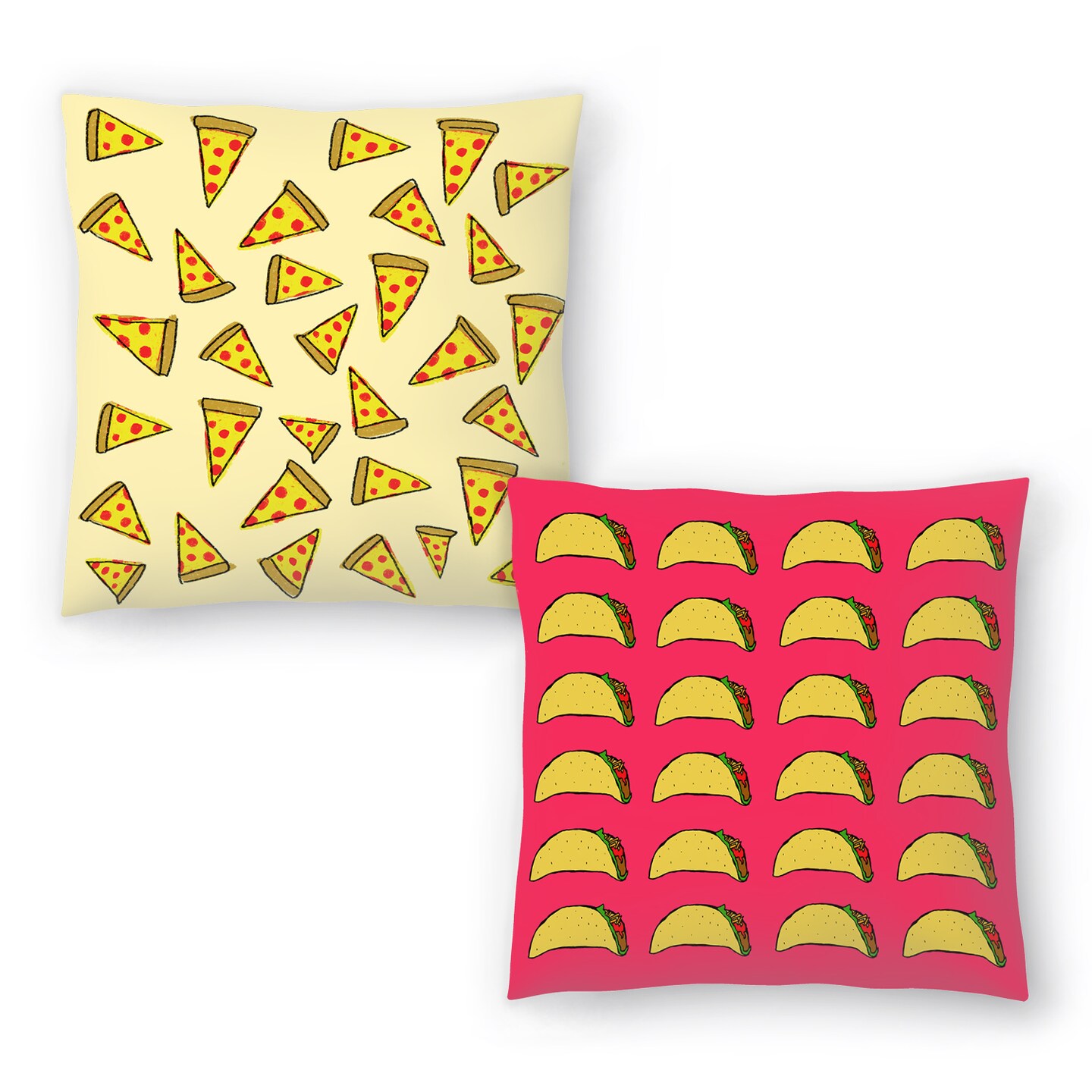 Pizza Party and Taco Party by Leah Flores Set of 2 Throw Pillows Americanflat