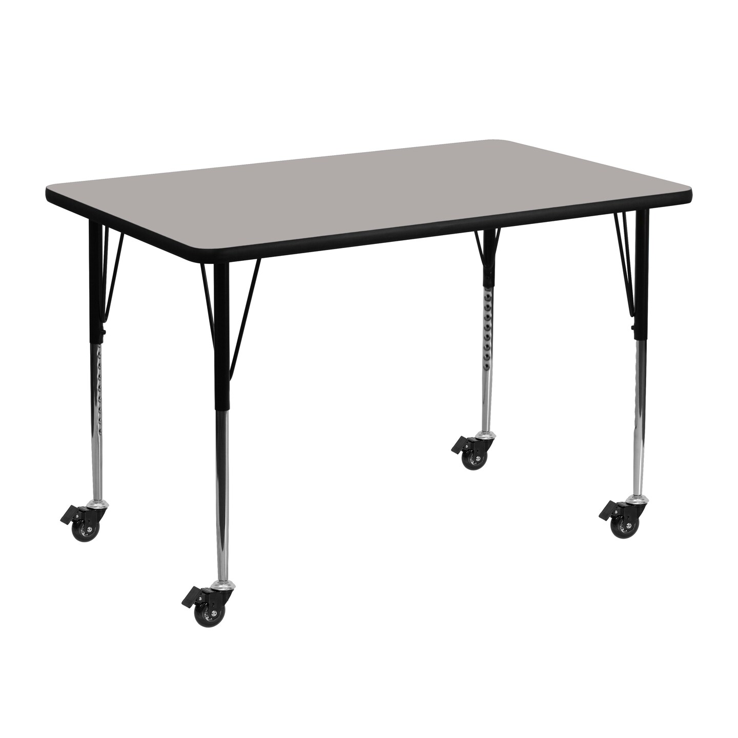 Emma and Oliver Mobile 30x48 Rectangle HP Laminate Adjustable Activity Table