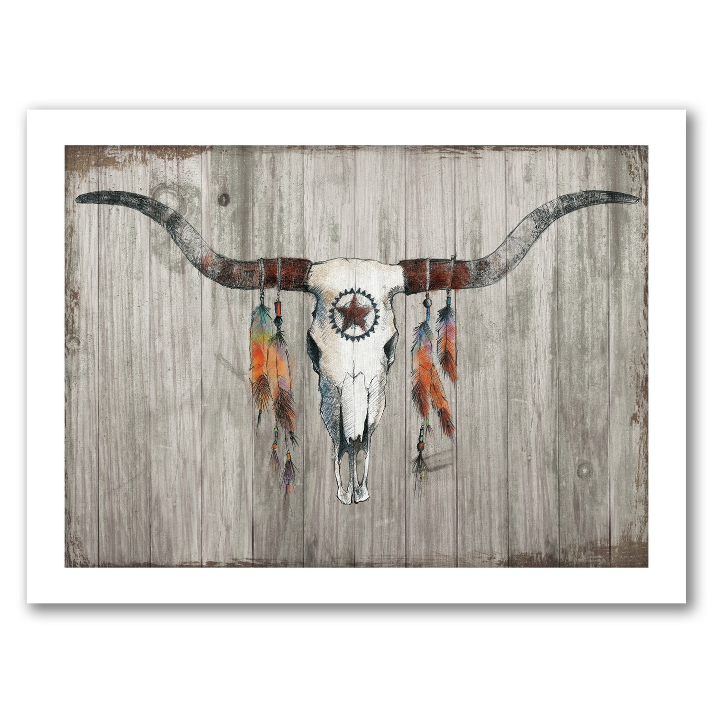 Longhorn On Dark Gray Wood by Avery Tillmon Black Framed Print 16x20 -  Americanflat | Michaels