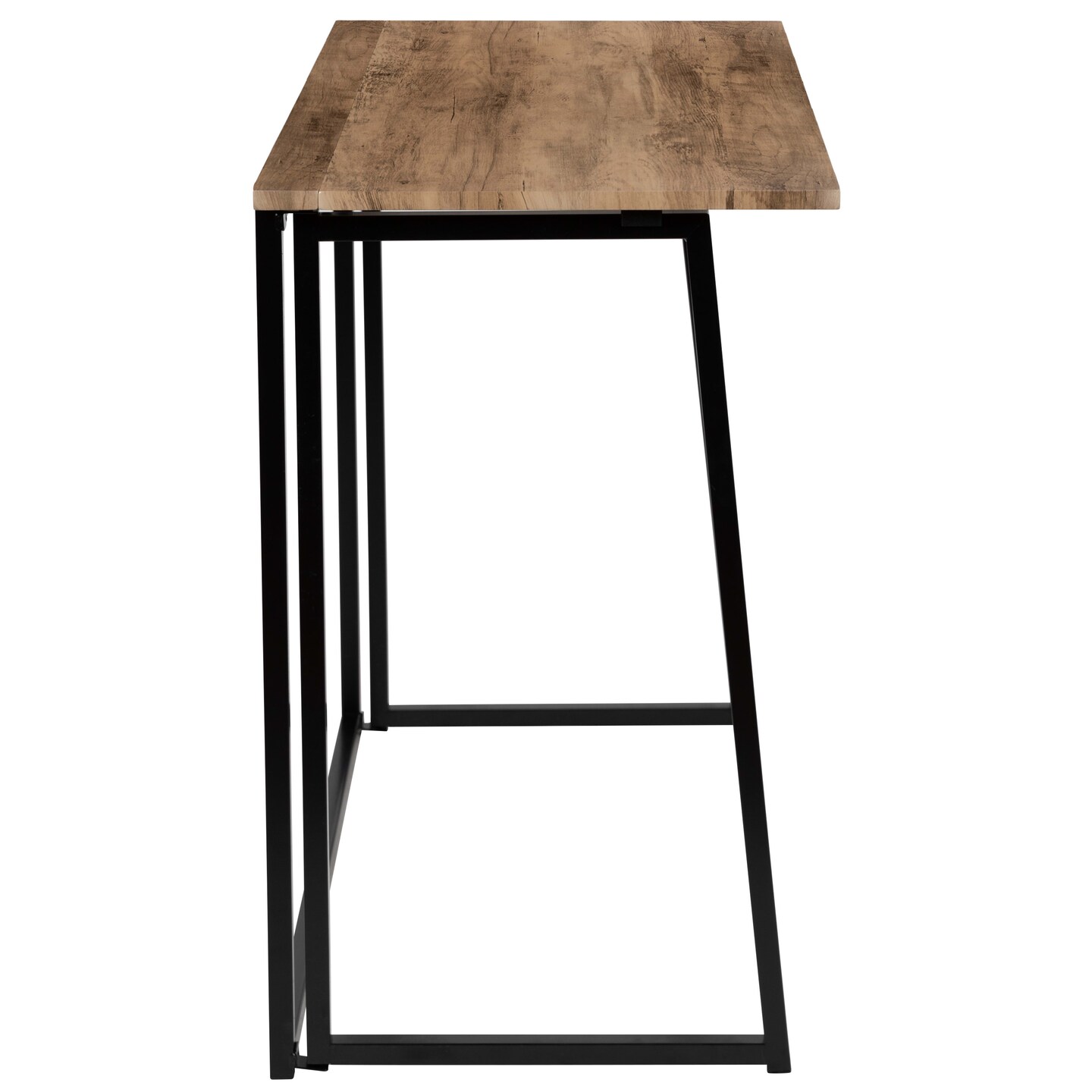 Merrick Lane Oakdale Folding Computer Desk with Wood Grain Finish Top and Folding Metal Legs