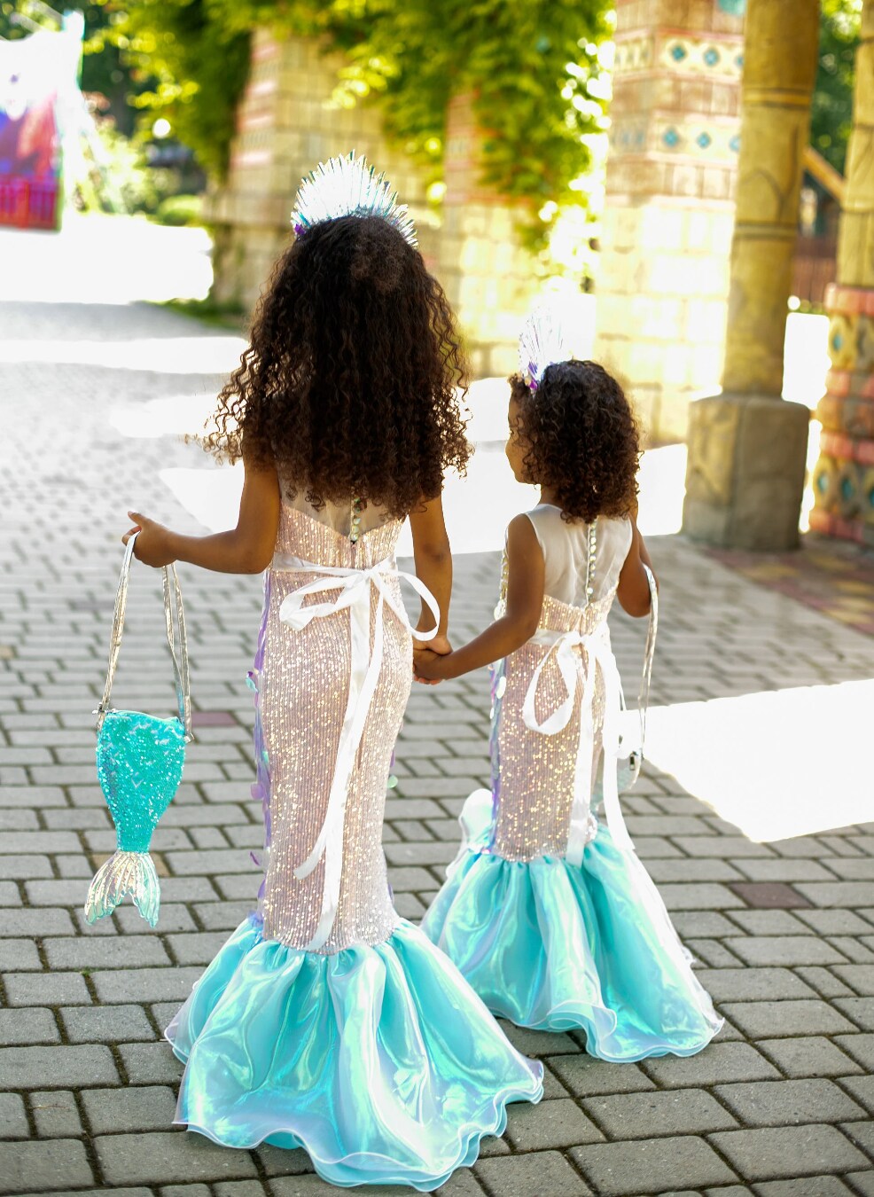 Sea princess mermaid dress for girl Tail birthday gown Holographic sequins costume turquoise fishtail skirt for girl MakerPlace by Michaels